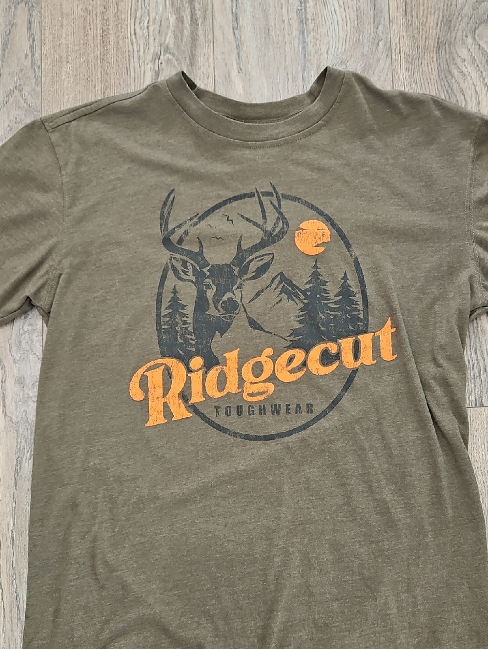 Ridgecut Toughwear Men's Short Sleeve Tee - Olive with Orange Logo